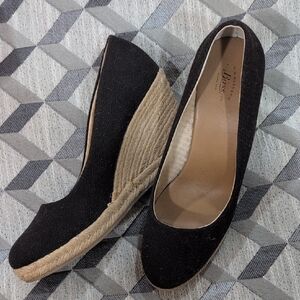 G.H. Bass Black Wedge Espadrilles